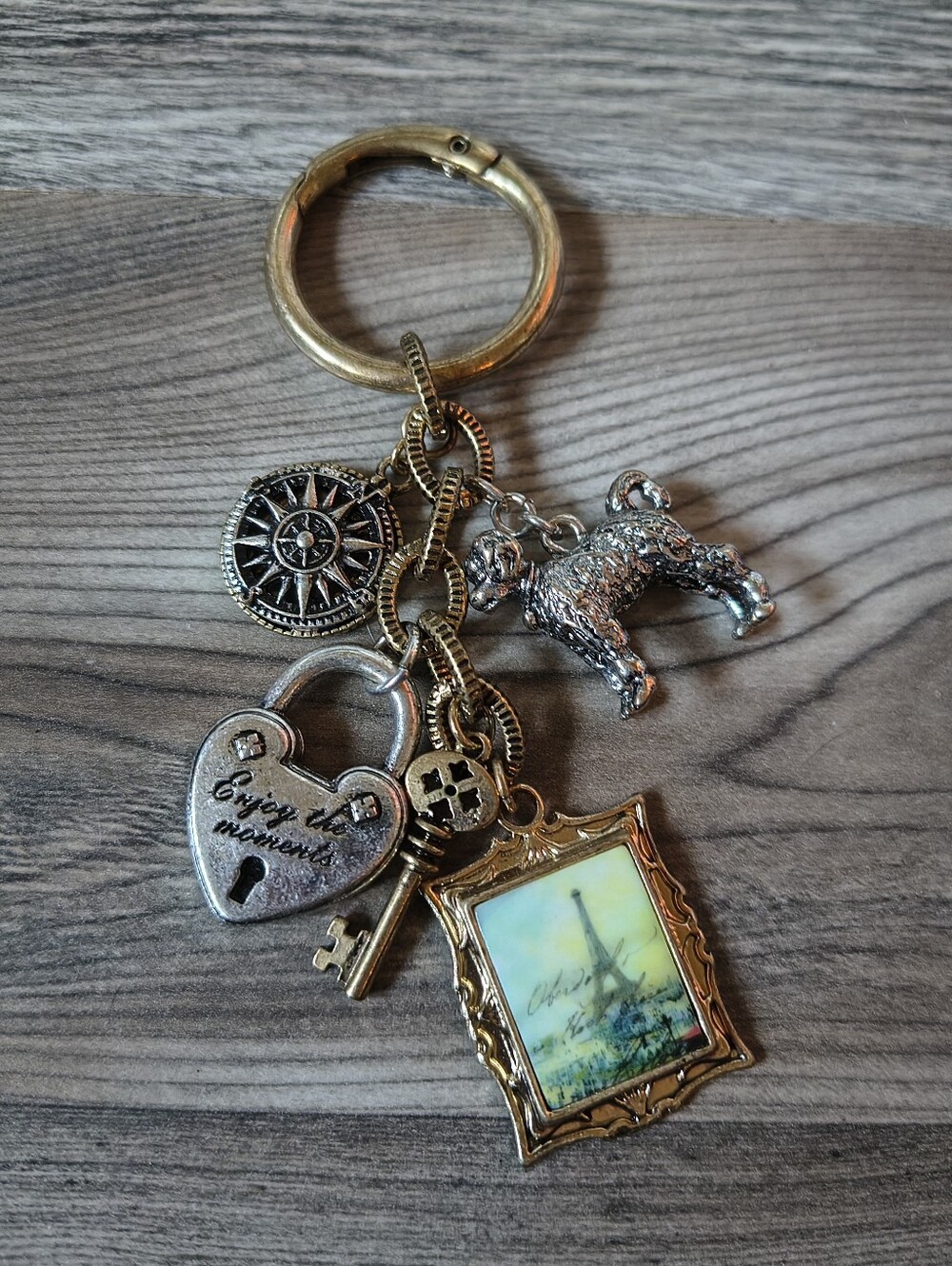 Patricia Nash Eiffel Tower Charm Keychain Purse Charm